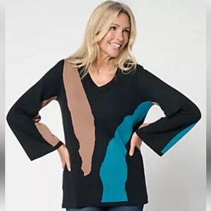 Brandis Dress Out Loud Wild Kat Intarsia Sweater NWOT Sz:M (oversize)